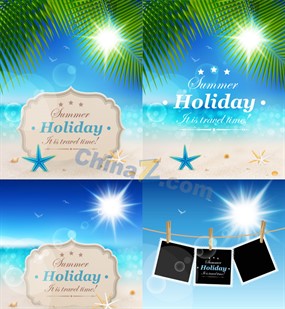 璀璨夏季矢量素材下载